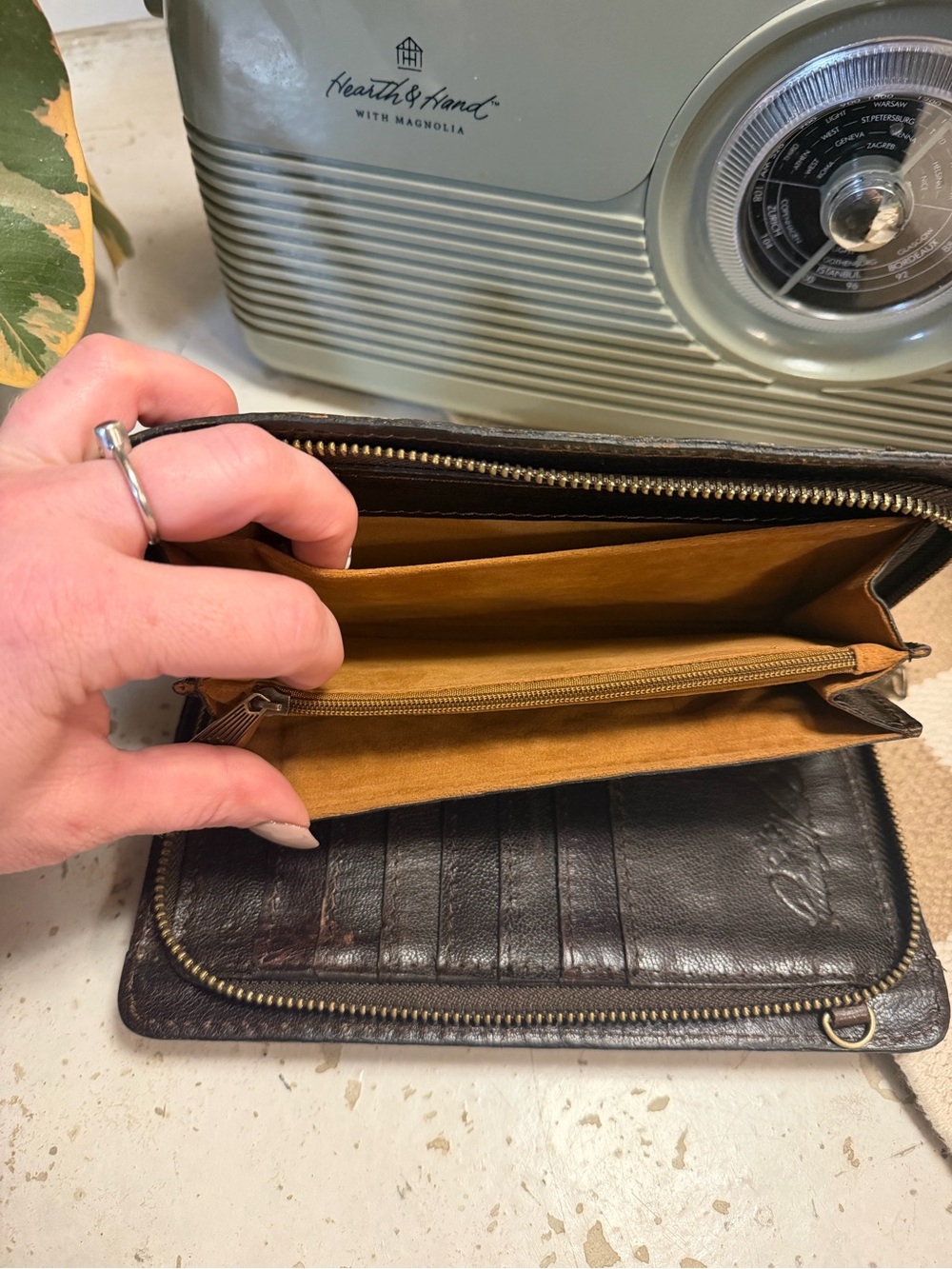 Patricia Nash Azario Tooled Leather Crossbody Clutch - Picture 7 of 10